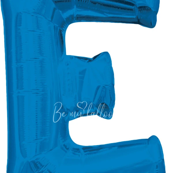 40" Helium foil gloss Blue Letter E balloon
