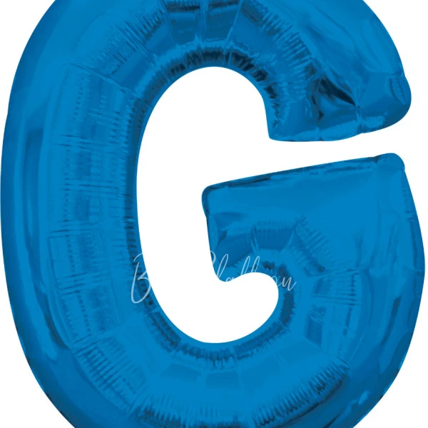 40" Helium foil gloss Blue Letter G balloon