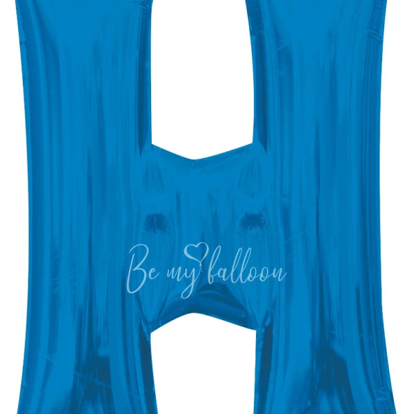 40" Helium foil gloss Blue Letter H balloon