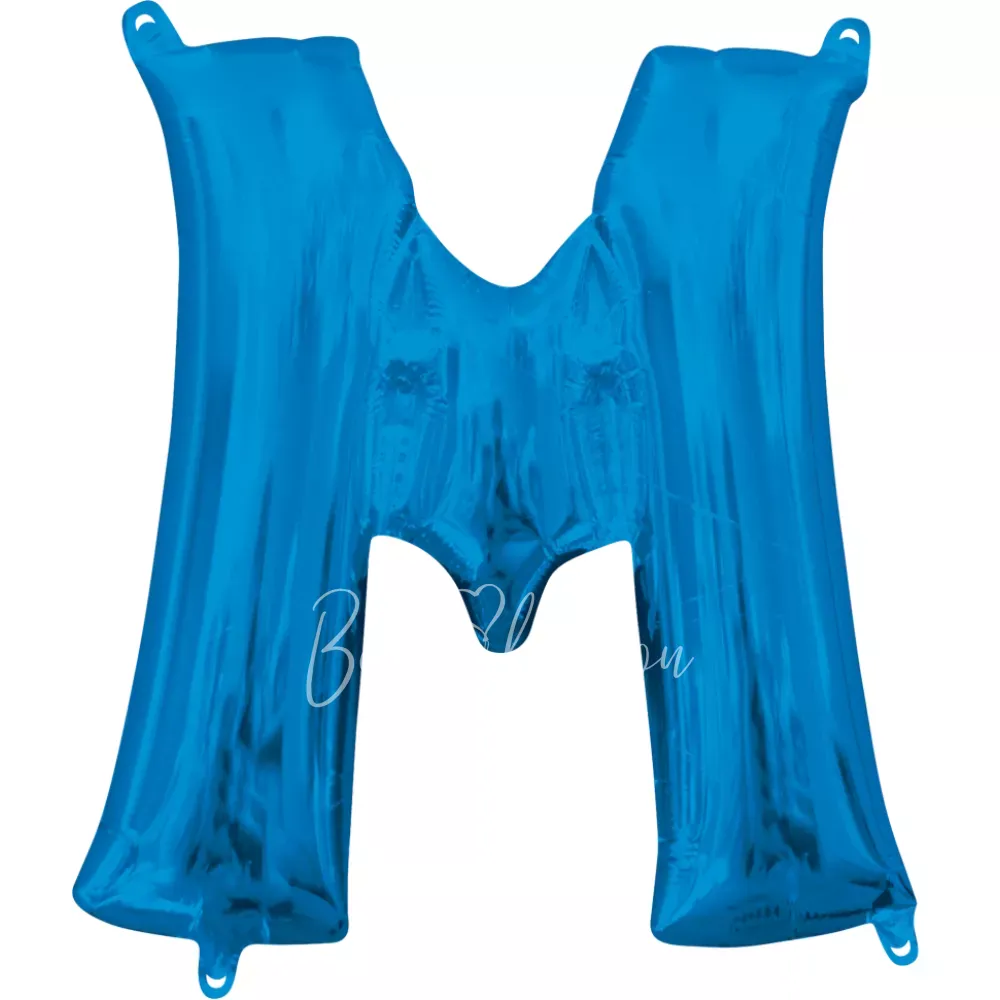 40" بالون هيليوم فويل حرف M اللون أزرق لامع