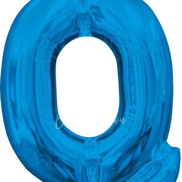 40" Helium foil gloss Blue Letter Q balloon
