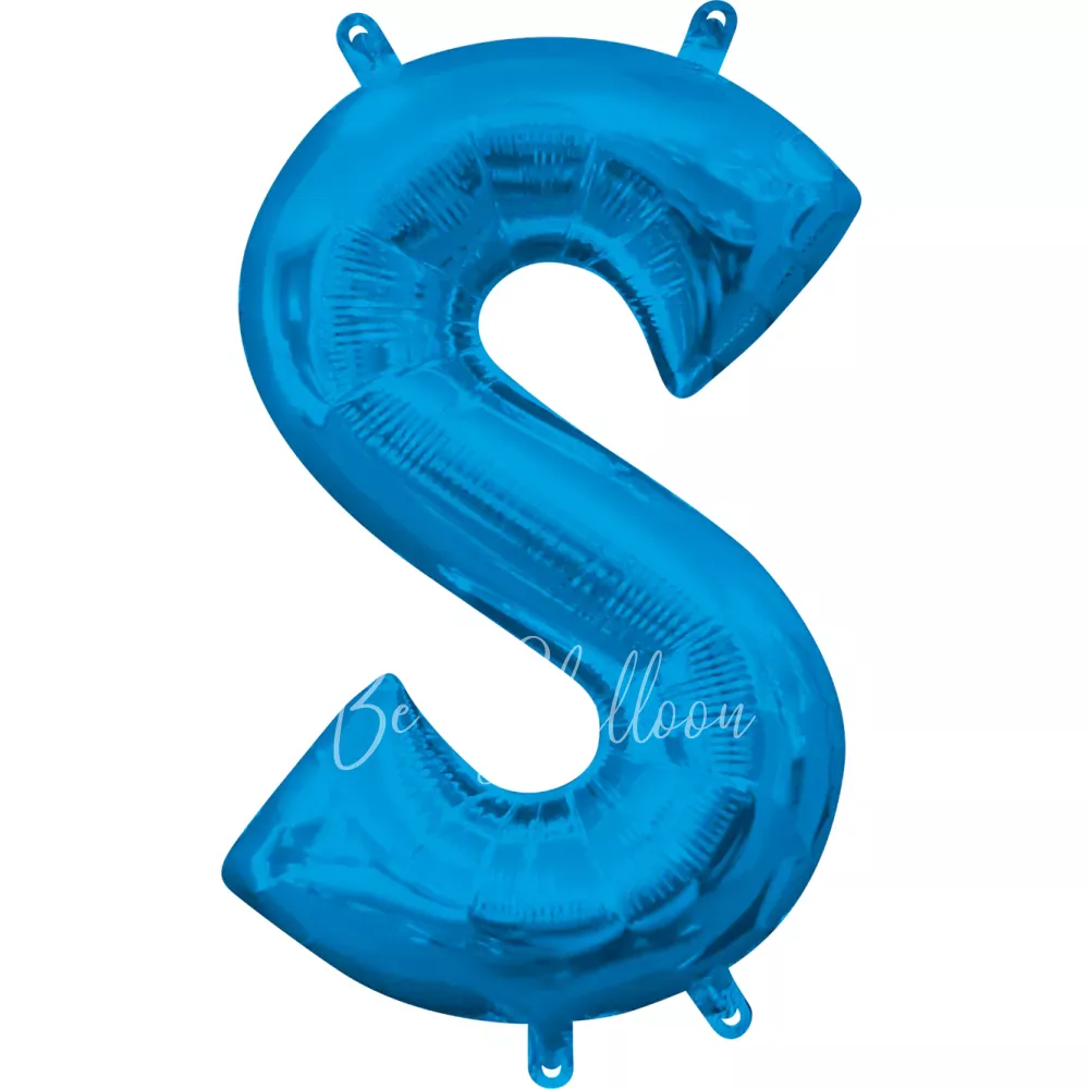 40" بالون هيليوم فويل حرف S اللون أزرق لامع