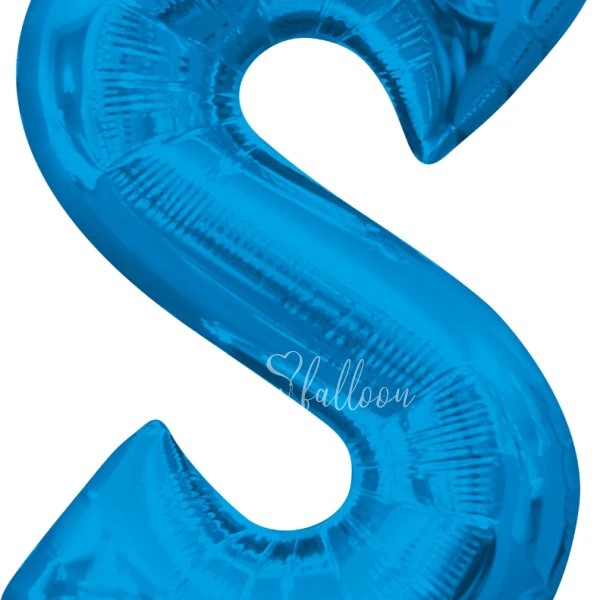 40" Helium foil gloss Blue Letter S balloon