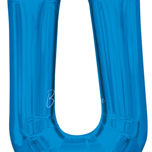 40" Helium foil gloss Blue Letter U balloon
