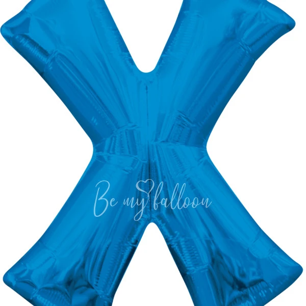 40" Helium foil gloss Blue Letter X balloon