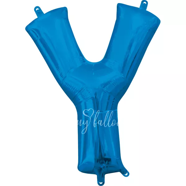 40" بالون هيليوم فويل حرف Y اللون أزرق لامع