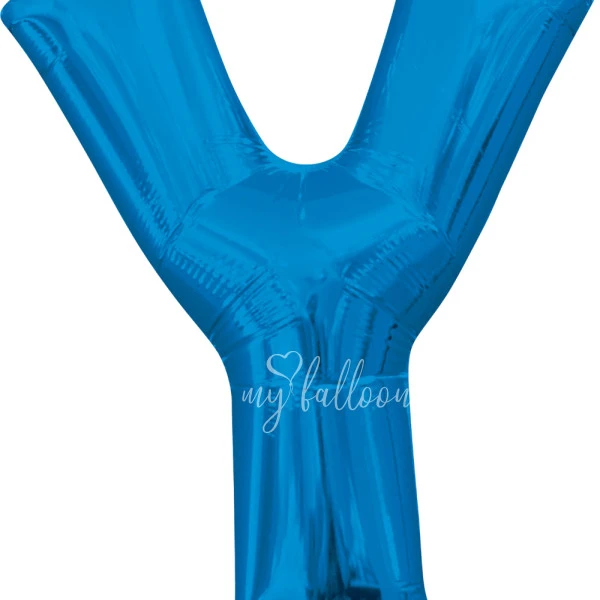 40" Helium foil gloss Blue Letter Y balloon