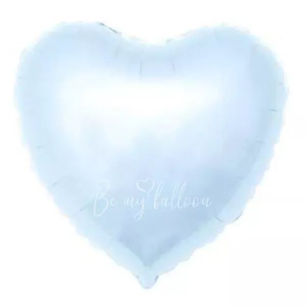 بالون هيليوم فويل قلب لامع ازرق فاتح 19"
