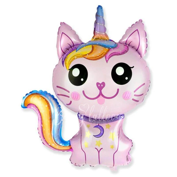 35" Helium foil Rainbow Kitty balloon