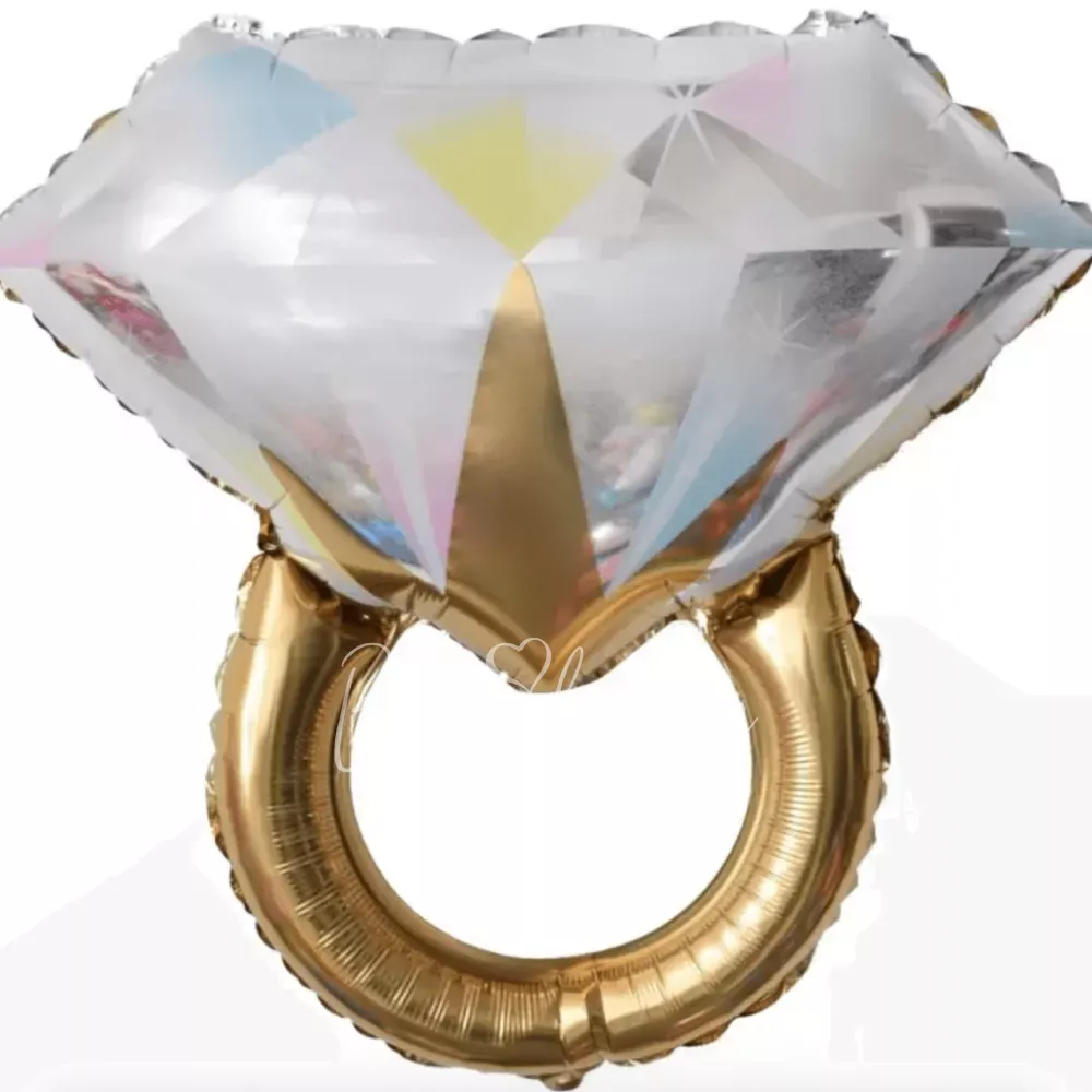 27" Helium foil Gold Diamond Ring balloon