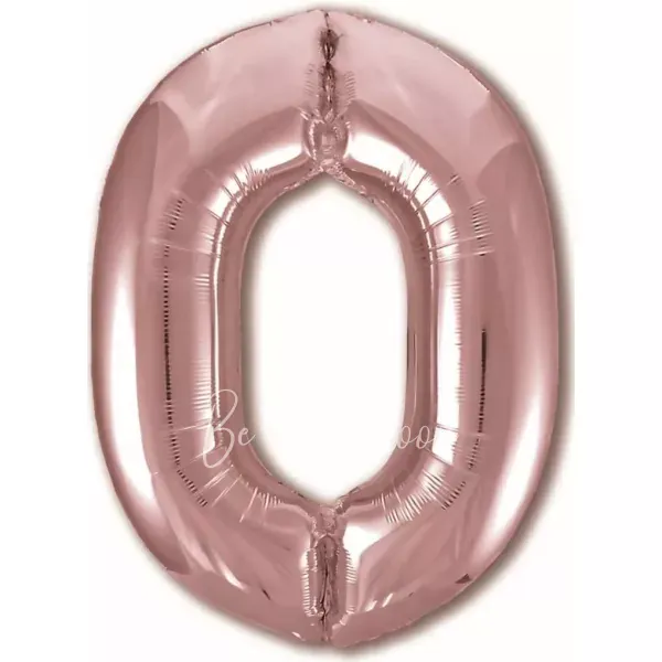 40" Helium foil gloss Rose gold Number 0 balloon