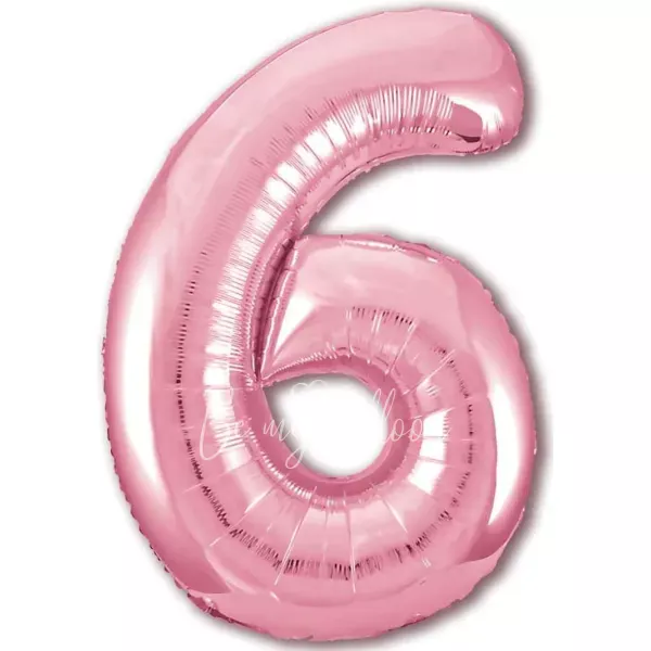 40" Helium foil gloss Pink Number 6 balloon