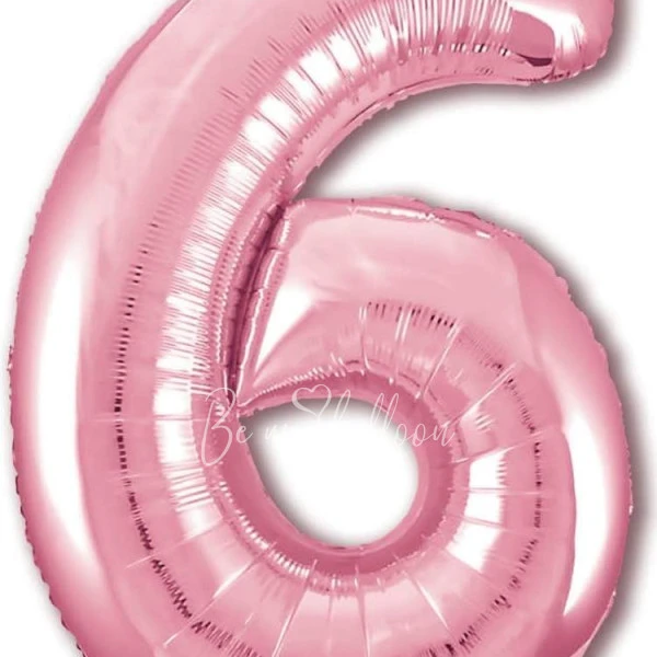 40" Helium foil gloss Pink Number 6 balloon