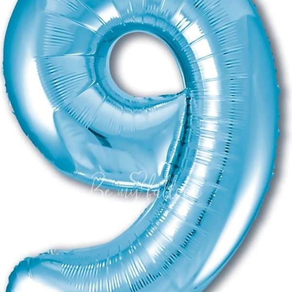 40" Helium foil gloss Light blue Number 9 balloon