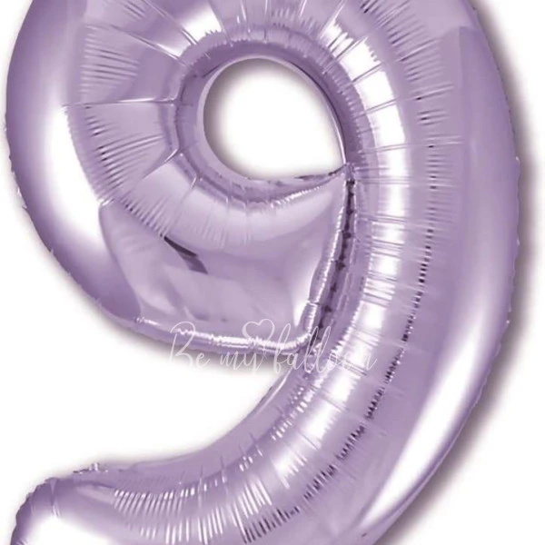 40" Helium foil gloss Lilac Number 9 balloon