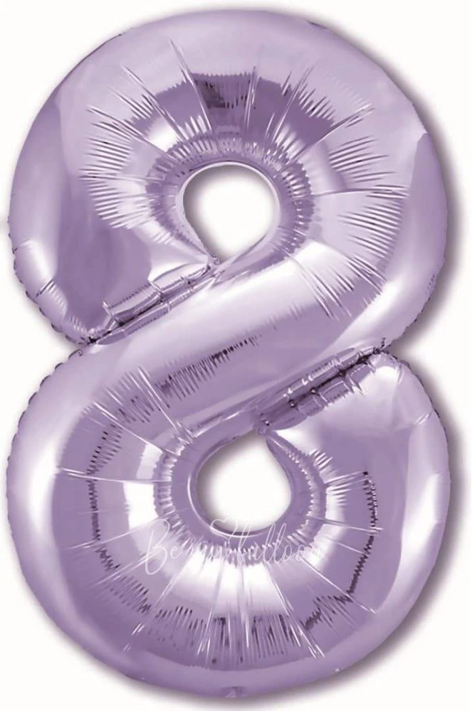 40" Шар из фольги Цифра 8 лиловый глянец