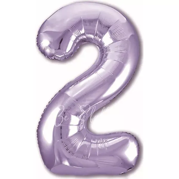 40" Helium foil gloss Lilac Number 2 balloon
