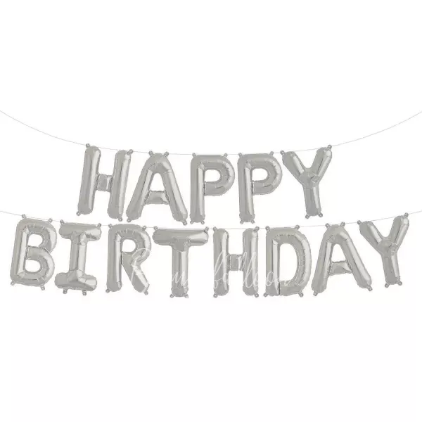 Silver foil balloon kit - Happy Birthday