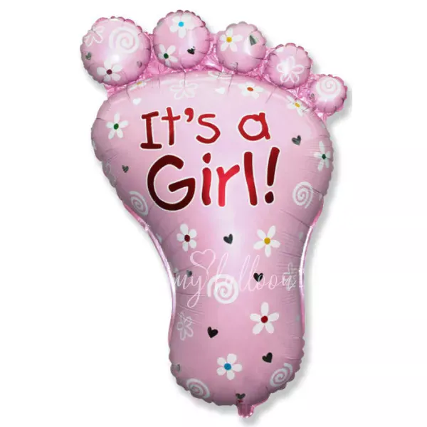 30" Helium foil pink Baby foot balloon