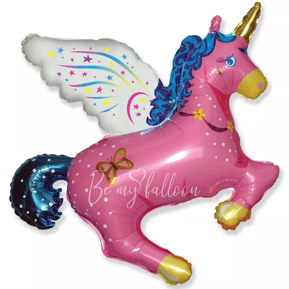 44" Helium foil Fuchsia Unicorn balloon