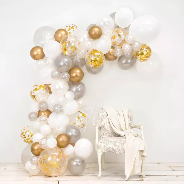 2.5m Golden Spark organic balloon garland