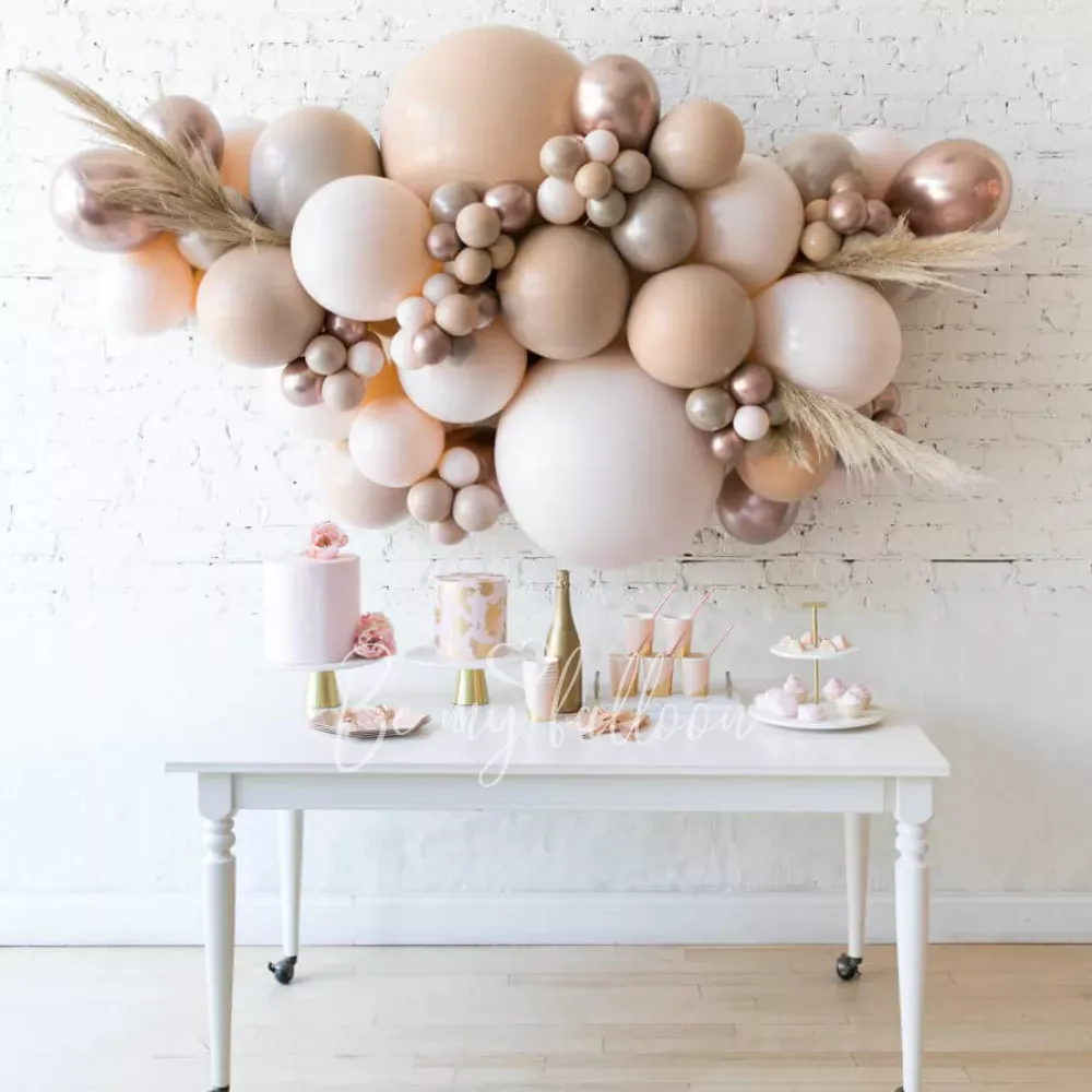 1.5m Light Beige organic balloon garland