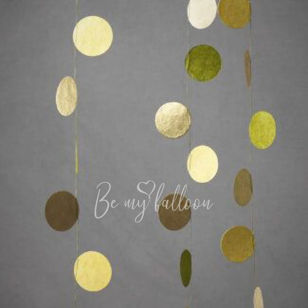 2.5m Gold rounds garland 