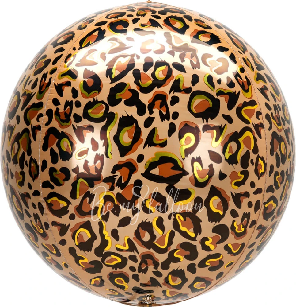 16" Шар из фольги 3D Сфера Леопард принт глянец