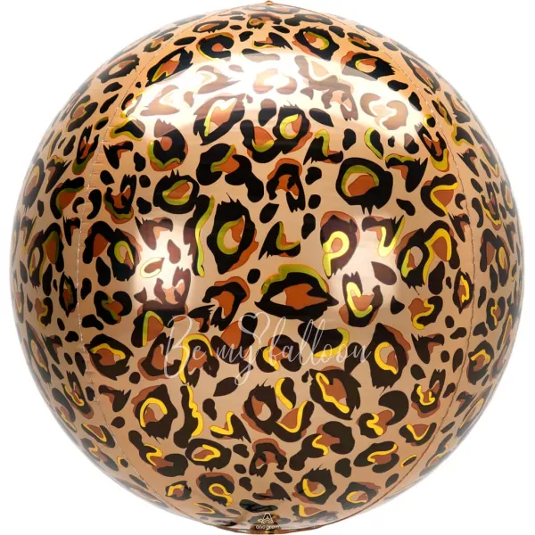 16" Helium foil gloss Leopard print 3D Sphere balloon