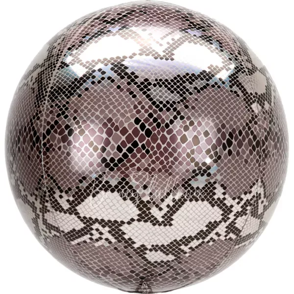 16" Helium foil gloss Snake print 3D Sphere balloon