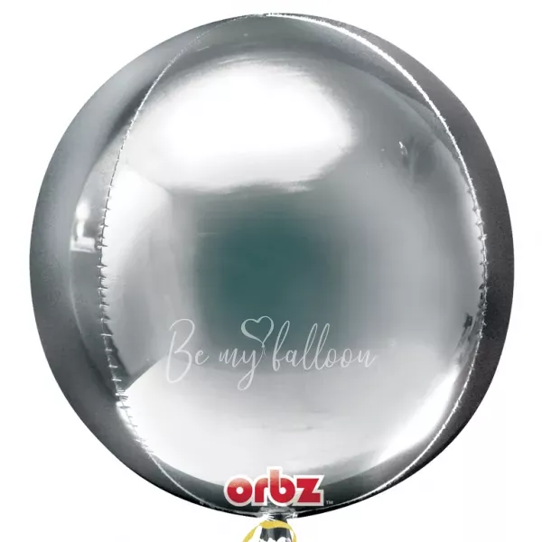 16" Helium foil gloss Silver 3D Sphere balloon