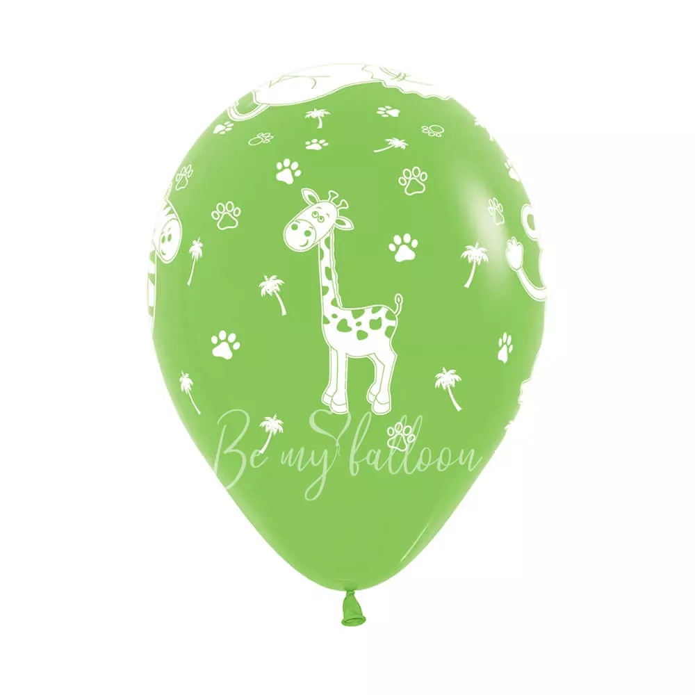 12" Helium latex jungle animals printed balloon
