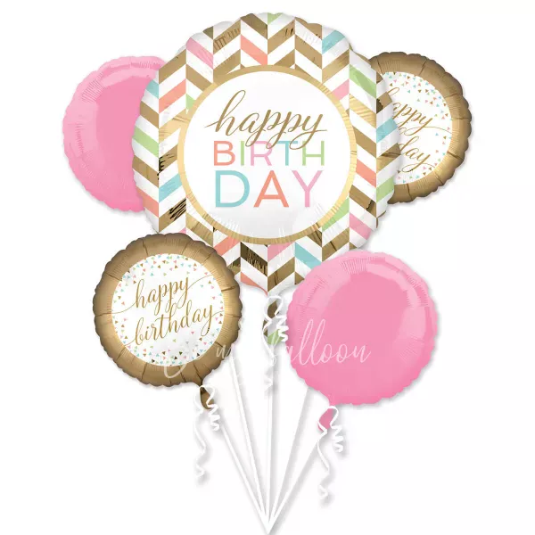 باقة بالونات إحتفال قصاصات الباستيل