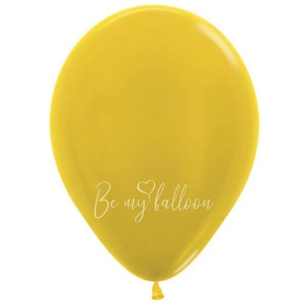 12" Шарик с гелием без рисунка металлик желтый 520