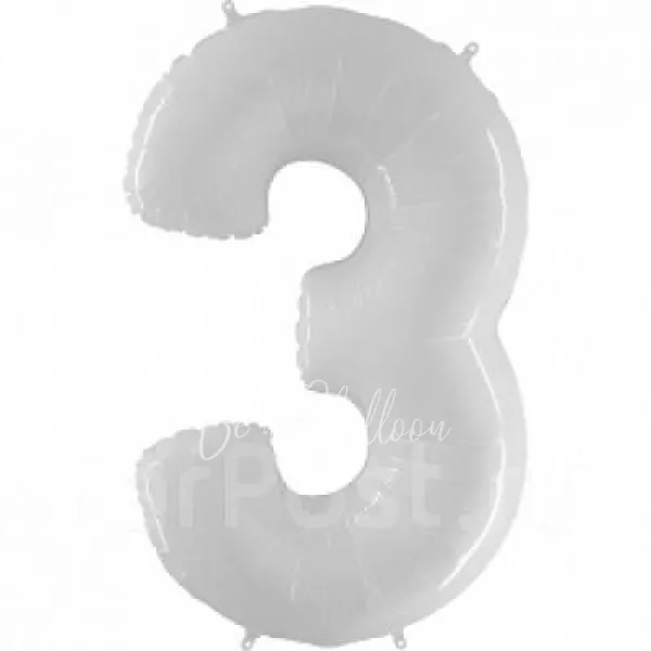 40 " احباط أرقام 3 الأبيض فليكس المعادن